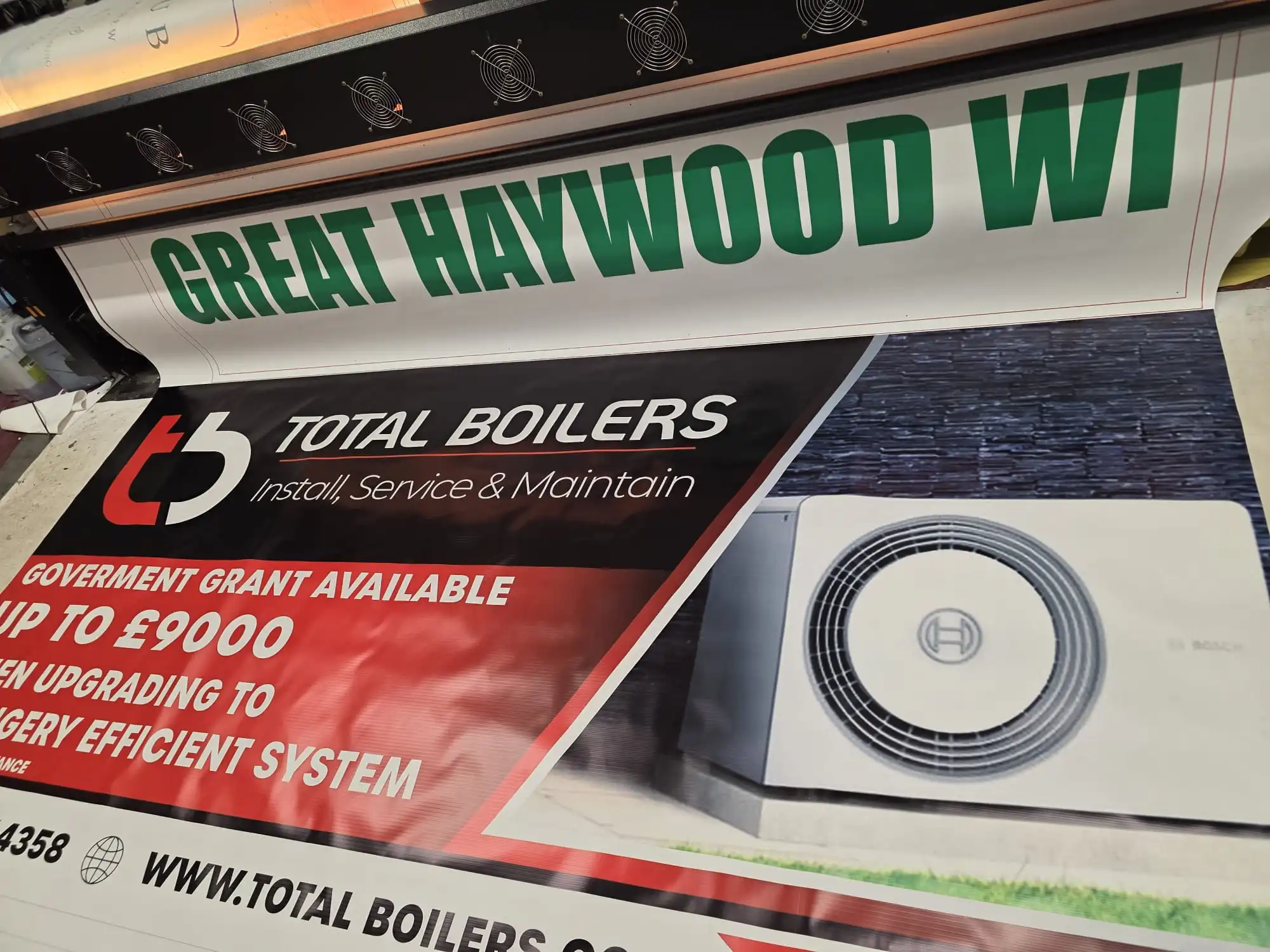 Large format outdoor billboard display installed on A41 roadside Whitchurch UK